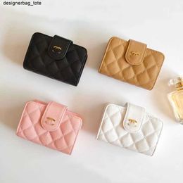 2024 Small fragrant Card Bag High-end lightweight luxury leather organ file bag multi-card position portable wallet