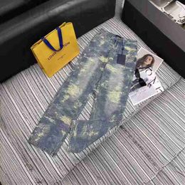 Women's Jeans designer Relaxed pants for spring and autumn 2024, new high waisted ripped straight leg jeans with embroidered wide T0P1