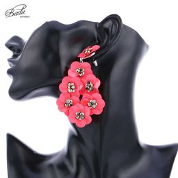 Dangle Chandelier Badu Plastic Sequins Earring Big Statement Flower Pendant Dangle Drop Earrings for Christmas Party Jewellery Gift for Women Party 24316