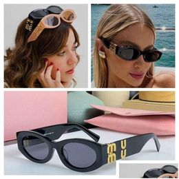 Sunglasses Mui Fashion Glasses Oval Frame Designer Sunglass Womens Anti-Radiation Uv400 Polarized Lenses Mens Retro Eyeglasses With Otnyq