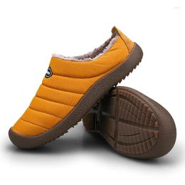 Slippers Men's And Women's 2024 Winter Waterproof Warm Cotton Shoes Home Casual Plus Cashmere Boots Size 38-48