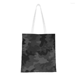 Shopping Bags Kawaii Printing Carbon Camouflage Design Tote Bag Reusable Canvas Shopper Shoulder Army Military Handbag