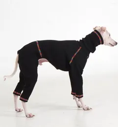 Dog Apparel Warm Italian Greyhound Clothes In Winter Black Pure Cotton Stretch Turtleneck Whippet Four-legged Jacket