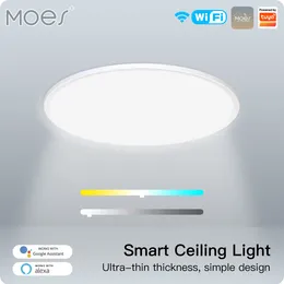 Smart Home Control MOES WIFI Ceiling Light Ultrathin Energy-saving RGB Dimmable Lighting LED Lamp TUYA APP Remote Voice Google Alexa