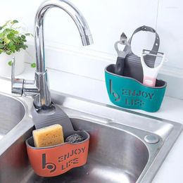 Kitchen Storage Sink Drain Basket Hanging Bag Faucet Sponge Rack Wash Dishes Free Of Holes