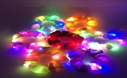 LED Light Shiny Scrunchies Women Girls Hair Band Rope Accessories Luminous Elastic Ponytail Holder Circle Colourful Lighting Scrunc7654522