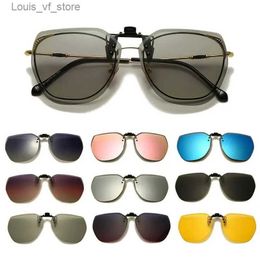 Outdoor Eyewear Sunglasses Polarization clip style sunglasses flip covers photochromic driving glasses mirrored sunglasses night vision goggles H240323