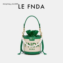 Cheap Wholesale Limited Clearance 50% Discount Handbag Fnda Drawstring Bucket Bag Fashionable New High End Beaded Handheld One Shoulder Crossbody Letter Versatile