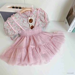 Clothing Sets Girls Clothing Sets 2023 Summer New Girls Cute Blossom Top+Strap Half Skirt Set Pastoral Princess Style Children Girls Clothes