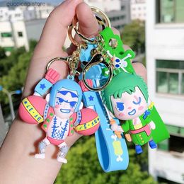 Keychains Lanyards One Piece Keychain Anime Figures Monkey D Luffy Roronoa Zoro Backpack Pendant Fot Kids Car Keyring Cosplay Toys Birthday Gift Y240316