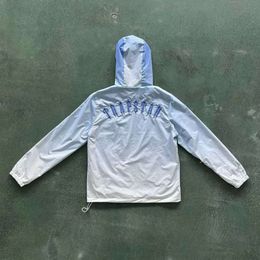 2024 Men Jacket Trapstar Irongate T Windbreaker-blue Grdient Blue Top Quality Embroidered Women Coat Sizes Xs-xl dsew444