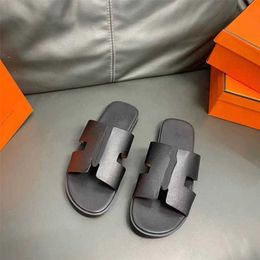 25% OFF Sports shoes 2024 Slippers one line slippers genuine leather beach new summer trend high-end casual sandals for mens outerwear