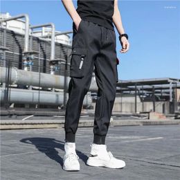 Men's Pants Overalls Fashion Pin INS Super-fire Loose Black Casual