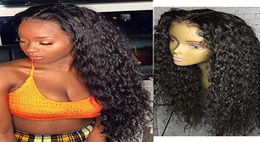 Loose Curly Wigs Synthetic Lace Front Wig for Black Women Long Black Pre Plucked with Baby Hair Heat Resistant 200 Density2052134
