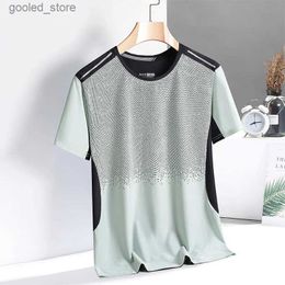 Men's T-Shirts Quick Dry Sports T-shirt for mens 2024 short sleeved summer casual print Plus oversized 3XL top of the line T-shirt Q240316