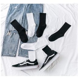 Men's Socks 3 Pairs And Women's Summer Mid-tube Thin Section Breathable Solid Colour High-top Street Sports Stockings