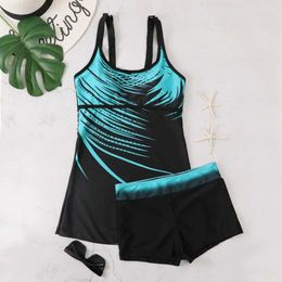 Women's Swimwear Vintage Two Piece Swimsuit For Women Tankini Set With sorts Swimwear Women Geometric Print Bathing Suit Retro Beach Wear S-2XLC24315