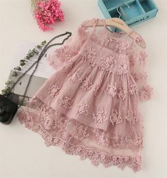 Summer Girl Clothes Kids Dresses For Girls Lace Flower Dress Baby Girl Party Wedding Dress Children Girl Princess Dress2683515