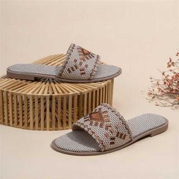 27% OFF Sports shoes 2024 Cfxxy 148 ladies summer new embroidered flat bottomed womens slippers with beach linen sandals on the outside