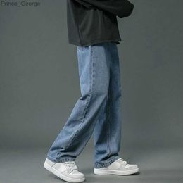 Jeans da uomo Elastico in vita Jeans da uomo Pantaloni da uomo in denim a gamba larga Pantaloni casual stile Hip Hop con tasche Jeans dritti classici per la primaveraL2403