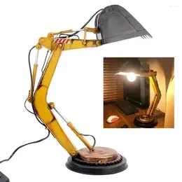 Table Lamps Excavator-Shaped LED Night Light Bedside Lamp High Brightness Plug-Play Reading Desktop Home Decoration