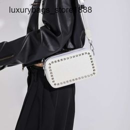 Factory Boutique Design Rivet Camera Bag Autumn/winter New Style Small Square Wide Shoulder Strap Single Crossbody Texture Stone Pattern