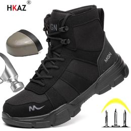 Indestructible Men Work Safety Boots Outdoor Military Boots Anti-smash Anti-puncture Industrial Shoes Men Boots Desert Boots 240306