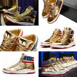 T Trump Shoes Trumps Дизайнерские кроссовки The Never Surrender High Top Повседневная баскетбольная обувь Дизайнерские Ts Gold Custom Мужчины Женщины Уличные кроссовки Спортивные кроссовки 36-45