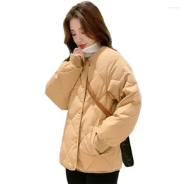 Women's Trench Coats 2024 Autumn Winter Jacket Women Parkas Korean Long Sleeve Light And Thin Down Cotton Female Parka Short Warm Outwear