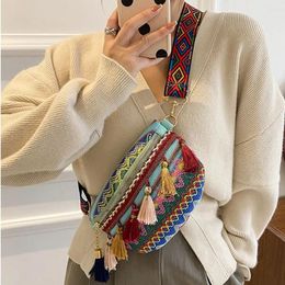 Waist Bags All-match Handbag Breast Korean Style Woven Bag Bohemian Shoulder Large Capacity Women Fringe