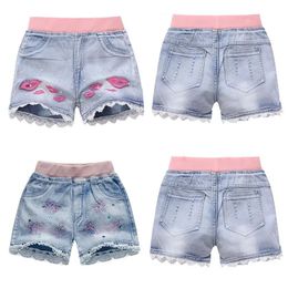 Girls Denim Shorts Teenagers Summer Lace Short Pants Kids Beach Clothes Childrens Shorts For Teenage Girls 240305
