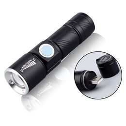 Hot Selling LED Mini Strong Light USB Charging Outdoor Ultra Bright Long-Range Lighting Zoom Small Flashlight 580412