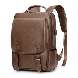 New Handmade Crazy Horse Genuine Leather Backpack 2024 Retro Men Women Notebook Schoolbag Large Capacity Cowhide Travel Bag For Girls Boys Handbags