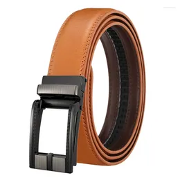 Belts Mens Genuine Leather Belt Automatic Buckle Fashion Ratchet For Men High Quality Male Waistband Business