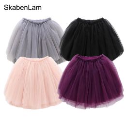 Dresses Baby Girls Tutu Skirts 4 Layers Tulle Fluffy Kids Ball Gown Pettiskirts 12 Colors Toddler Princess Dance Party Show Halloween