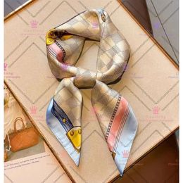 70-70cm Designer Print Floral Silk Scarf Headband for Women Fashion Long Handle Bag Scarves Letter Shoulder Tote Luggage Ribbon Head Wra 773