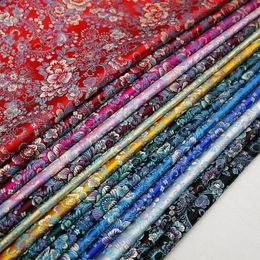 250*75cm Brocade Silk Fabric Flower Cloth Nylon Fabrics for Sewing Material for Dress DIY Needlework 240309