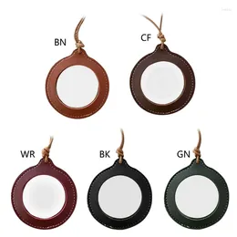 Pendant Necklaces Vintage Leather Strap Necklace Handheld Mini Glass With Magnifier Home Decoration Dropship