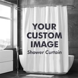 Shower Curtains Funny Custom Shower Curtains Cartoon Animal Ocean Forest Customized Photo Bath Curtain Waterproof Home Bathroom Decor with Hooks Y240316