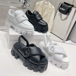 17% OFF Sports shoes 2024 High Edition P Home Summer New Thick Sole Womens Velcro Gear Casual One word Belt Elevated Sandals