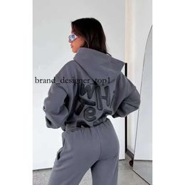 White Fox Brand Hoodie Designer Sportswear Set 2 Piece Set White Fox Tracksuit Suit Sporty Long Sleeve Pullover Hooded Solid Color Tracksuit White Fox Hoodie 9440