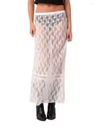 Skirts Women Lace Full Slips Maxi Elastic Low Waist Midi Slim Fit See Through Long Streetwear