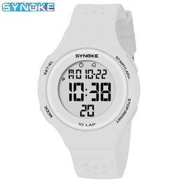 Other Watches SYNOKE Womens Thin Luxury Swimming Waterproof Digital Sports Mens LED Electronic Clock Multifunctional Diving Watch Y240316