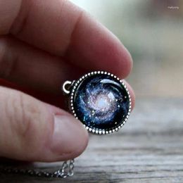 Pendant Necklaces Cute Magic Galaxy Glass Ball Chain Necklace For Friends Man Gift Charm Jewellery Accessories