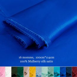 100cm*114cm 100% Natural Silk Charmeuse Fabric 16 momme Pure Silk Satin Material For Gown Pyjamas 240309