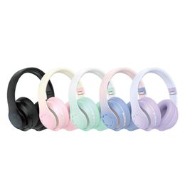 SN-36 Headset Bluetooth Headset 3d Stereo Earmuffs Macaron Gradient Luminous Wireless Headset