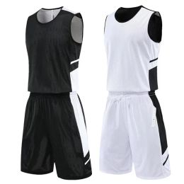 Tanks 2022 Doublesided Basketball Jerseys Suit Men Women Basketball Training Set Quick Dry Sleeveless Uniform Sports Clothes Custom