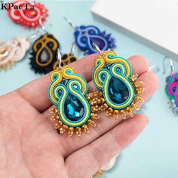 Dangle Chandelier KPacTa Wholesale Soutache Handmade 2024 Fashion Ladies Earrings Sales luxury lace Earrings Women Pendant Party Girls Jewellery 24316