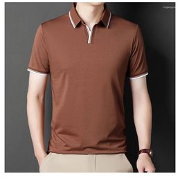 Men's Polos MLSHP Summer Polo Shirts High Quality Short Sleeve Solid Colour Business Casual Male T-shirts Fashion Man Tees 4XL