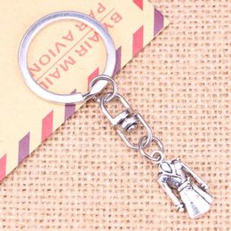 Keychains 20pcs Fashion Keychain 23x11mm Overcoat Coat Trenchcoat Pendants DIY Men Jewelry Car Key Chain Ring Holder Souvenir For Gift